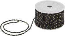 22 Yards Twisted Rope Trim, 3Mm/0.12" Black and Gold Soft Polyester Twisted Silk