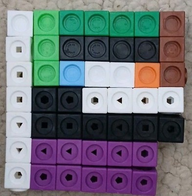 Mathlink Cube Linking Building Block Snappin Math Lot of 47 Multi COLORS 