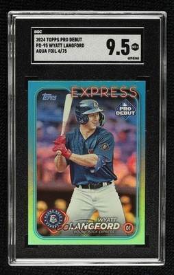 2024 Topps Pro Debut Aqua Foil 4/75 Wyatt Langford SGC 9.5 Mint+ Rookie RC 9fc