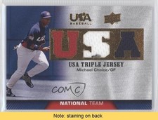 2009 USA Baseball Box Set Triple Jersey National Team Michael Choice READ 0b3