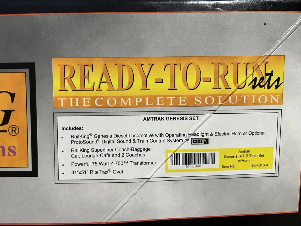 New MTH Rail King 30-4018-0 Amtrak Genesis R-T-R Train Set w/ Horn & Lights - Image 3 of 4