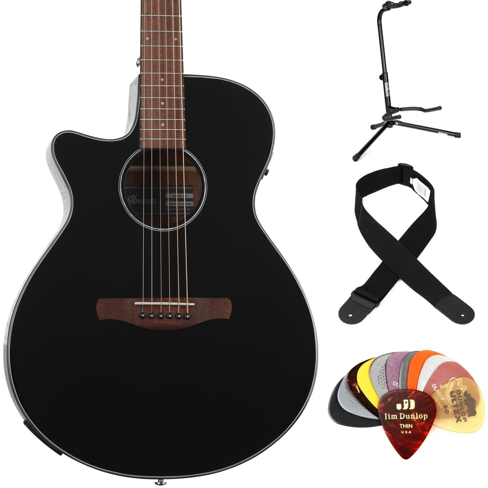 Набор необходимых принадлежностей для акустической и электрической гитары Ibanez AEG50L для левой руки - Черный 60790₽