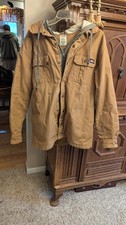 Men's DICKIES Fleece Hooded Duck Jacket Canvas Brown 42/44 L