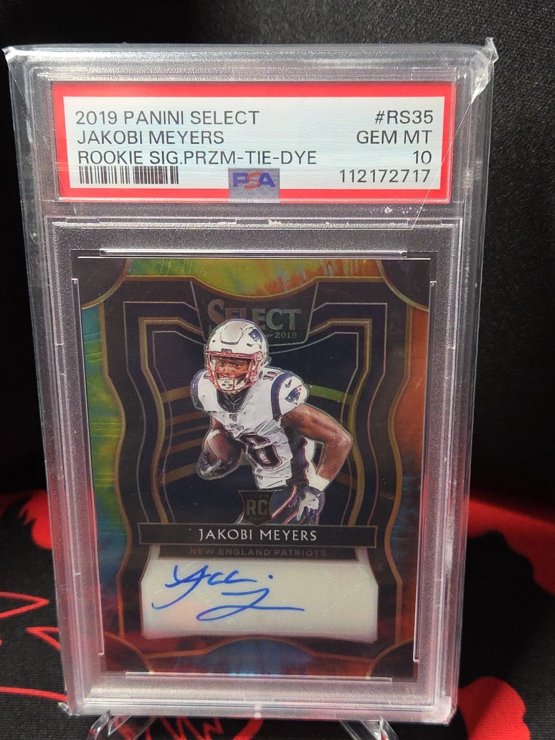 Jakobi Meyers Panini Select Rookie Signature Prizm #RS35 Tie-Dye