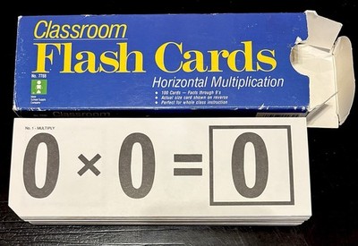 Vintage Ideal School Supply Multiplication Flash Cards Complete Set Of 100 USA