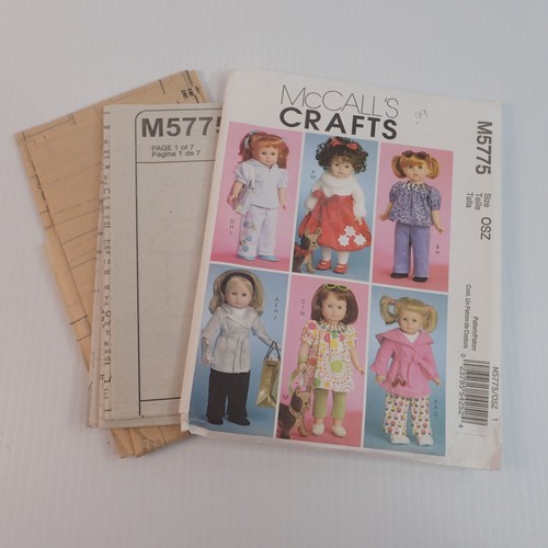 Lotto di 2 bambole McCall's Crafts modelli da cucire 18" M5775 M6006 non tagliate - Foto 2 di 3