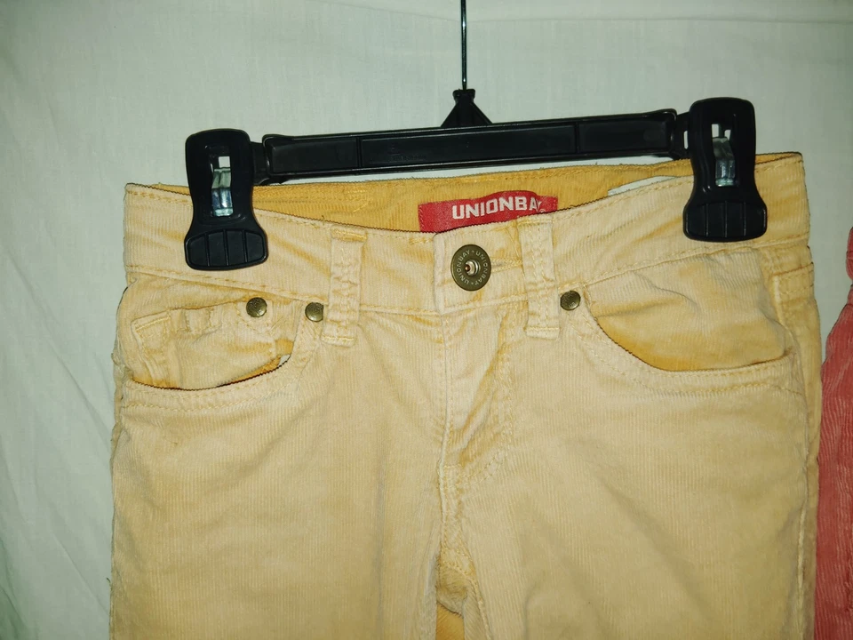 Pantalones de pana Union Bay para niñas naranja y amarillo talla 7 - Grandes colores de otoño Foto 3 de 4
