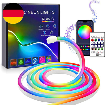 Neon LED Streifen RGB IC 5M, IP67 Wasserdicht USB LED Strip Mit Bluetooth App Un