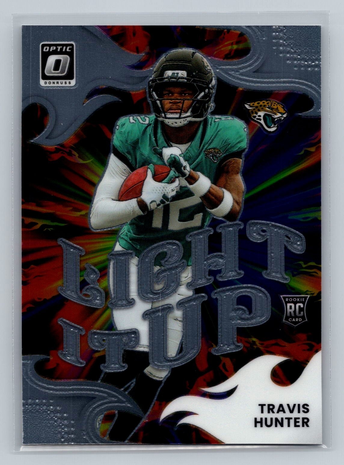 Travis Hunter 2025 Donruss Optic #4 Light It Up Rookie RC Jaguars