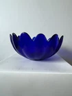 Blenko Glass 14 Petal Cobalt Blue 10.25" Lotus Serving Bowl 6143L
