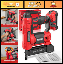 Cordless 18 Gauge Nail Gun & Electric Stapler, 2.0Ah Battery, 1000 Nails & 500 S
