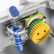 Kitchen Sink Smiley Sponge Holder – 304 Stainless Steel Suction Cup Caddy