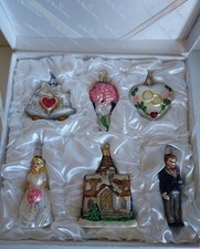 C4-OLD WORLD CHRISTMAS Just Married Christmas Blown Glass Ornaments