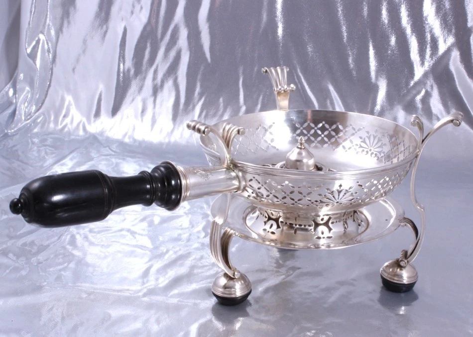 PAUL BOUR - BEAU GRAND RECHAUD DE TABLE ARGENT MASSIF ARMORIES SEGUIN BREMONTIER - Photo 3/4