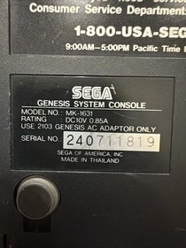 SEGA Genesis II Model 2 16MB Home Console Black OEM Controllers Works Great!