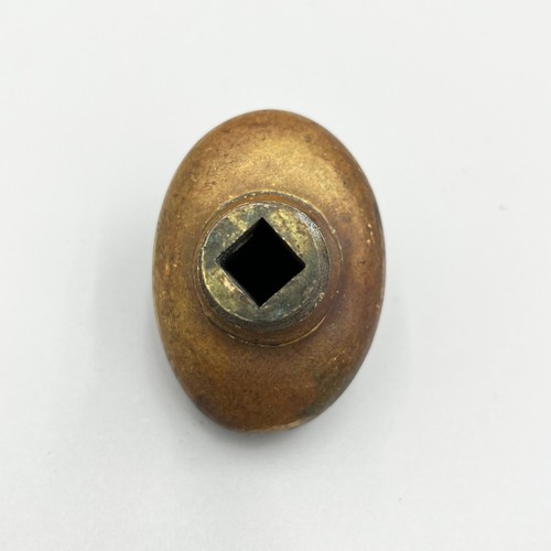 Antique Brass Door Knob City of New York Public School Embossed Single Door Knob - Picture 9 of 9