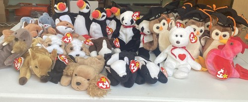 TY Beanie Babies raro beanie babies - 34 come nuovo con etichette come nuovo 4a generazione pulito conservato E - Foto 1 di 19