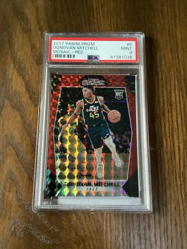 2017 Panini Prizm #5 Donovan Mitchell Mosaic-Red PSA 9 Rookie RC Cavs