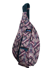 KAVU Mini Rope Sling Pack with Adjustable Rope Shoulder Strap Purple Ikat Pocket