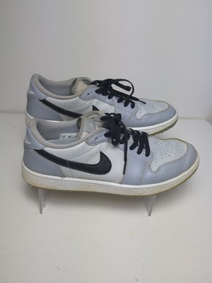 Nike Air Jordan 1 Low Golf Wolf Grey Leather Mens Athletic Shoes US 13