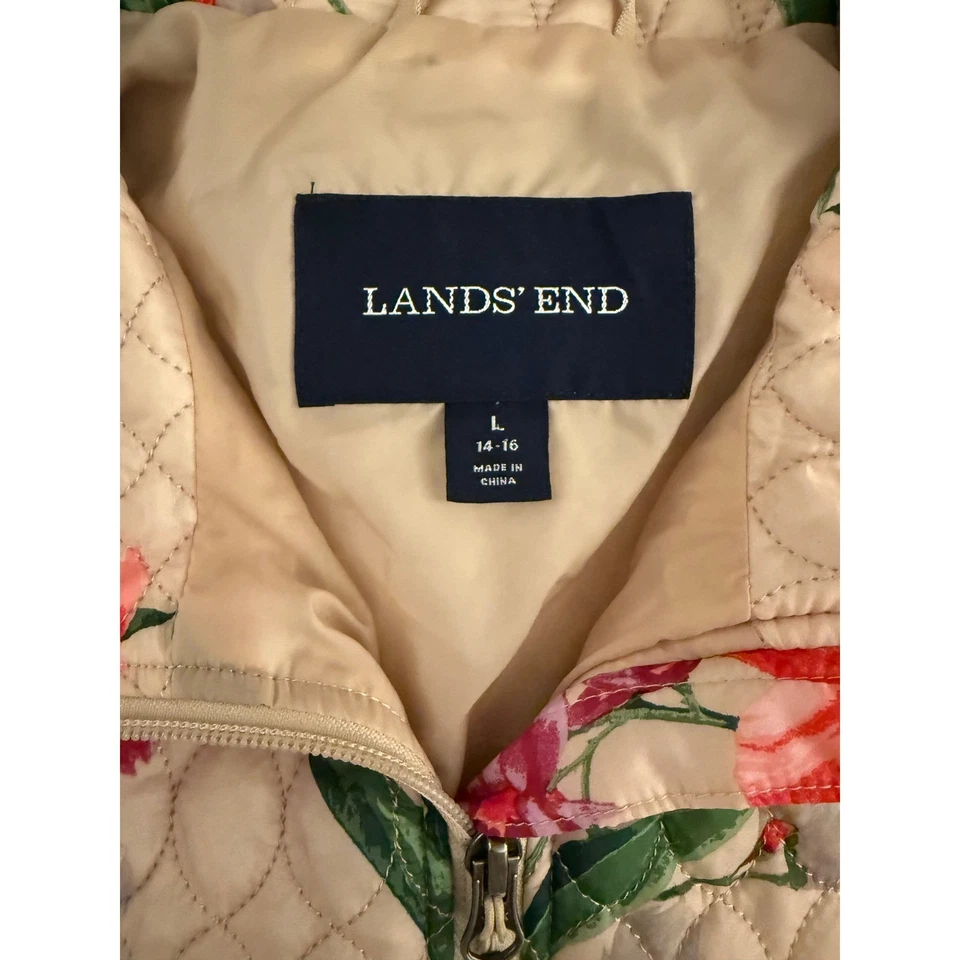 Abrigo de granero Lands' End aislado Primaloft para mujer grande 14-16 chaqueta acolchada floral Foto 3 de 4