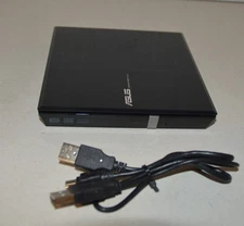 Asus SDRW-08D1S-U External Slim DVD Reader Writer w/ USB Cable Tested & Works