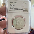 NGC MS64 1957-D Franklin Half Dollar 50C Business Strike Silver 0.9 Fine