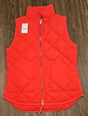 J.CREW Excursion Hibiscus Pink Down Quilted Puffer Vest **Extra Extra SMALL** 