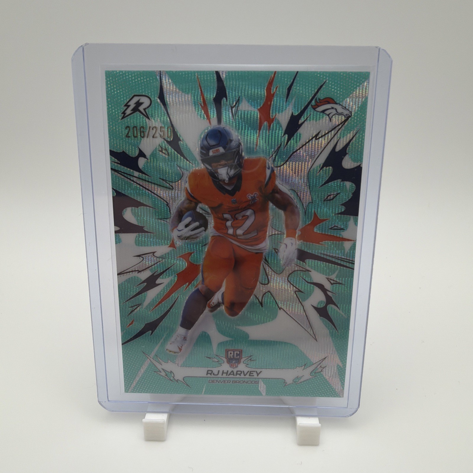 2025 Topps Resurgence - RJ Harvey Aqua Surge #/250 RC #128 - Broncos