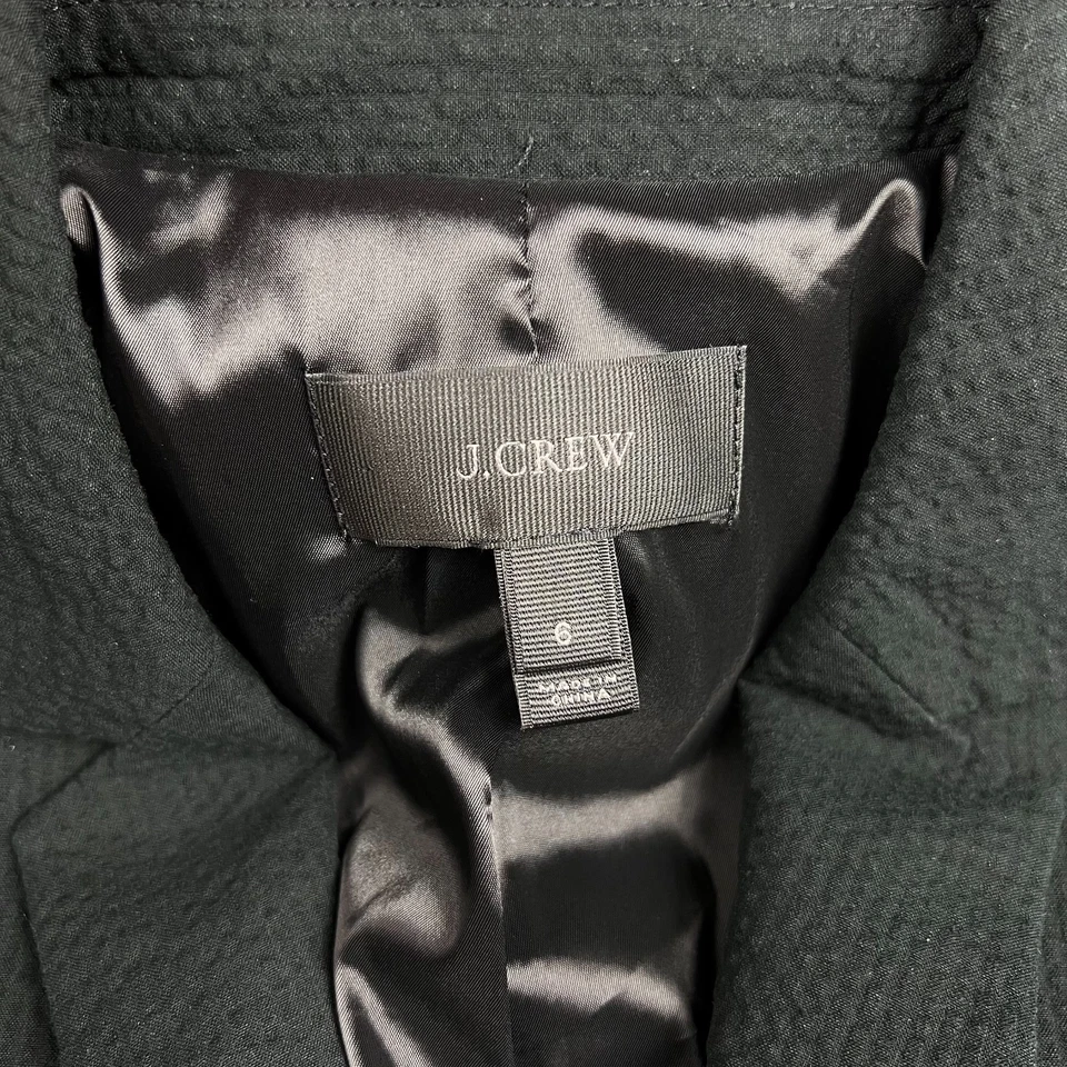 Blazer J Crew Mujer 6 Pequeño Negro Chaqueta Parque Texturizado Deportivo Abrigo Traje Informal 3 Foto 3 de 4