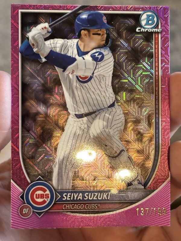 2025 Bowman Chrome - Seiya Suzuki #60 - Pink Mojo Refractor /199 A