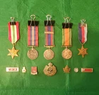 Canadian WW2 Military Silver  Medals & Pins Lot - 1939-45 Star, Canada  Medal