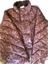 Principles Women Brown Animal Print Puffer Jacket Size 20 - New Without Tags