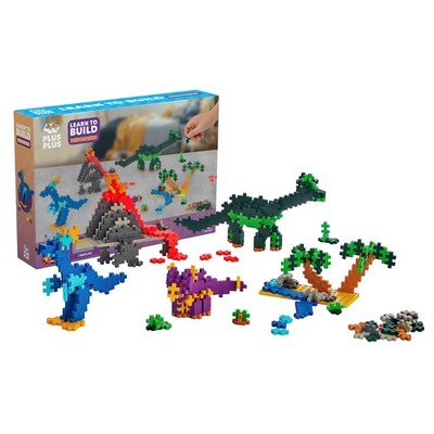 Plus-Plus: Learn to Build - Dinosaurs - 400 Piece Set - 2D & 3D Dino Construc...