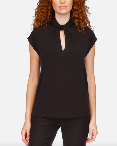 MICHAEL Kors Women's Twist Neck Sleeveless Top Black Shirt S $88 NEW  MR350XT03G