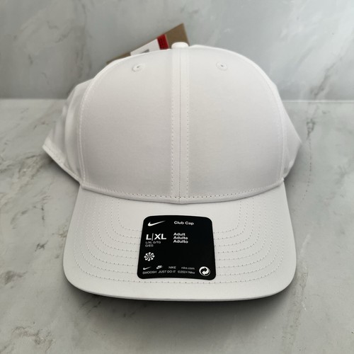 Mens Nike Dri-Fit Club White Structured Adjustable Golf Cap - Size Large/XL - 第 1/7 張圖片