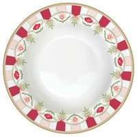Suppenteller Flowery Blumen D. 21,5Cm Weiß Rosa Rot Porzellan Easy Life