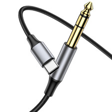 USB to 1/4 Male TRS Audio Stereo Cable, USB to 6.35mm Jack Audio Adapter Compat