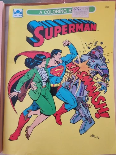 Vintage 1989 Golden Coloring Book SUPERMAN DC Comics
