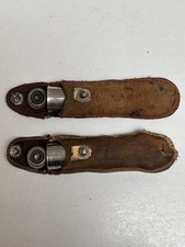 Set Of Two Vintage Schrader Balloon Tire Pressure Gauge Passenger Leather Case