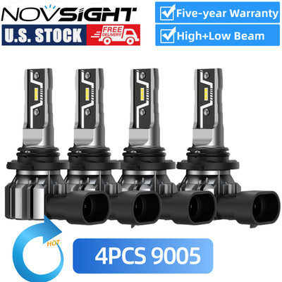 4pcs 9005 LED Headlight Bulbs Kit High Low Beam 30000LM Super Bright White Lamp