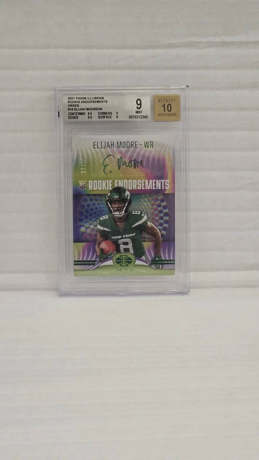 Elijah Moore Panini Illusions Rookie Endorsements Autographs #RE16 Green