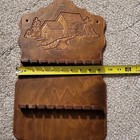 Wooden Wall Mounted Spoon Holder Carved Mill Country Oak 16 Slots 17x10 in — photo 4