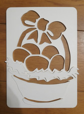 Stencil Basket with Chicken Eggs Easter, Plastic Reusable, 10x8 in