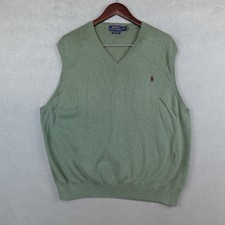 Polo Ralph Lauren 100 Pima Cotton Sweater Vest Mens XXL Green Preppy Academia