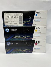 New HP 410A Set of 3 Cyan, Magenta, Yellow Genuine LaserJet Toner Cartridges