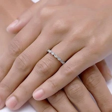 Diamond Accents Twisted Milgrain Wedding Band Ring in 14K White Gold Lab Grown