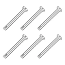 6Pcs 3/16" x 1-9/16" Single Hole Clevis Pins, 304 Stainless Steel Flat Head Pins