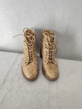 Crown Vintage Chandler Boots Women 7M Brown Lace Up Block Heel Zip Comfort Shoes