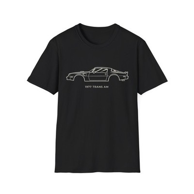 77 Trans Am Classic Muscle Car Script Silhouette T-Shirt